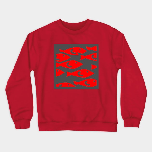 fish fiso red Crewneck Sweatshirt by dablohotaka